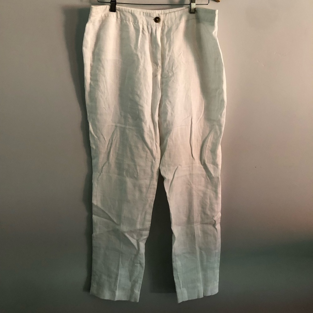 White linen pants